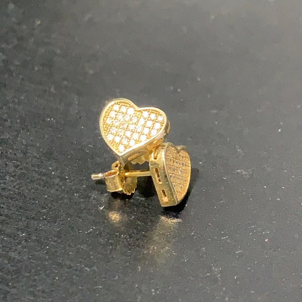 Gold Pavé heart earrings